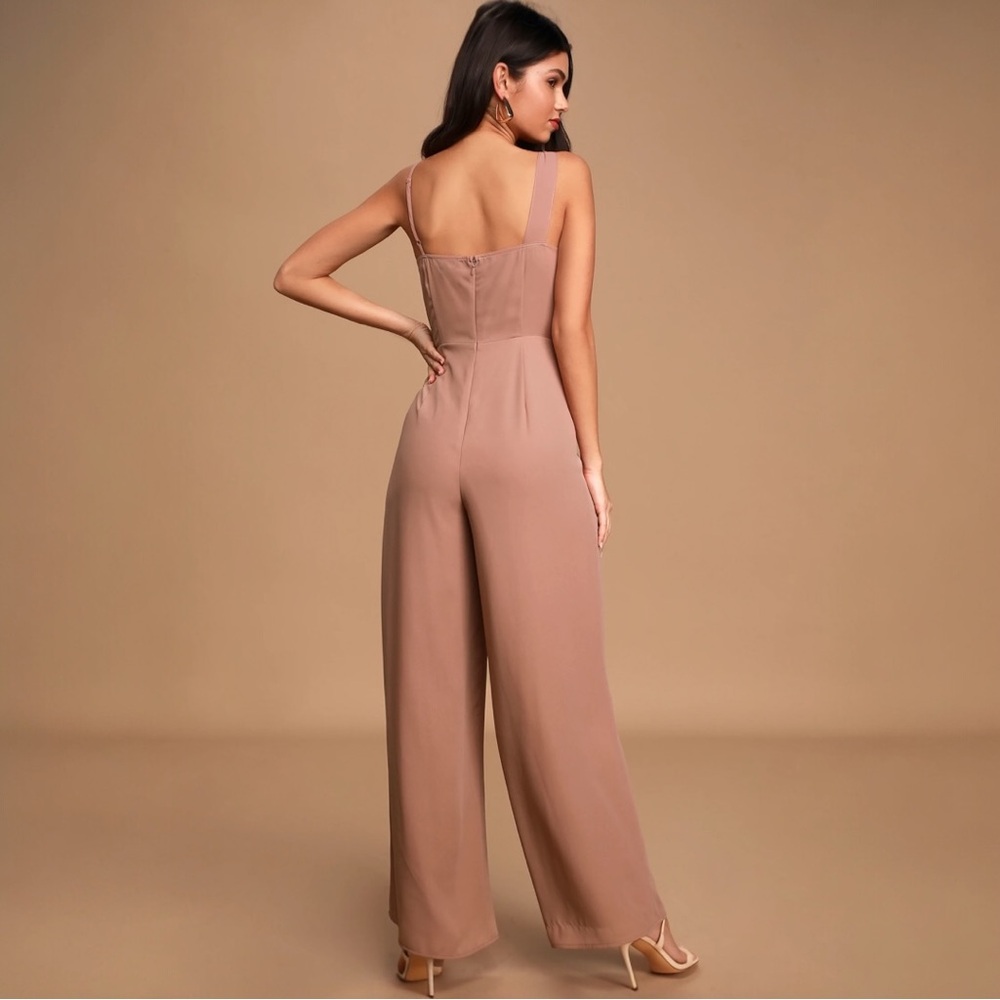 Lulus Tan Wide Leg Jumpsuit for Women NWT - Picture 7 of 10